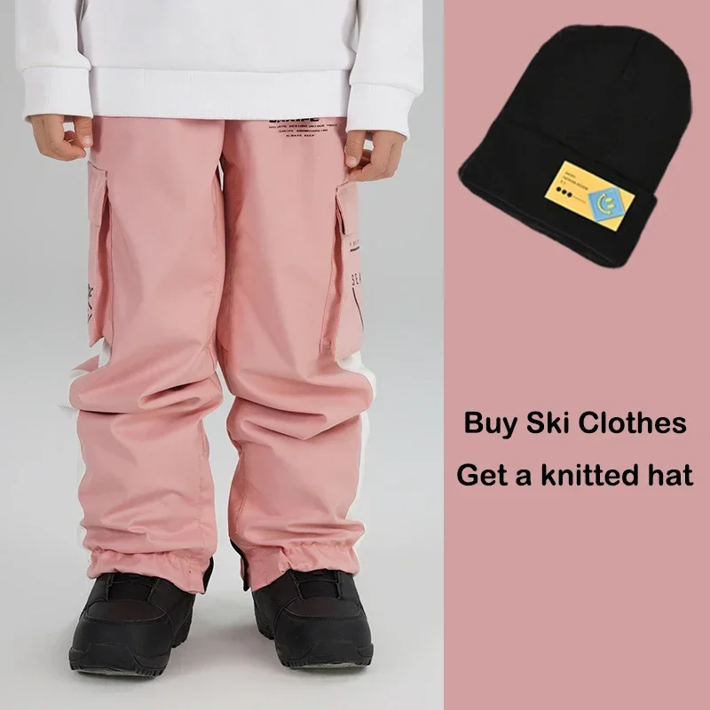 2025 Snow Pants Winter Windproof Boy Outdoor Snowboard Wear Girls Mountain Skiing Trouser Waterproof Heated Children Ski Clothes