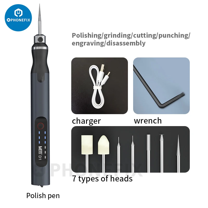 

MaAnt D1 QIANLI SG-02 Electric Grinding Pen Intelligent Charging Engraving Pen Cell Phone CPU IC Polishing Lattice Cutting Tools