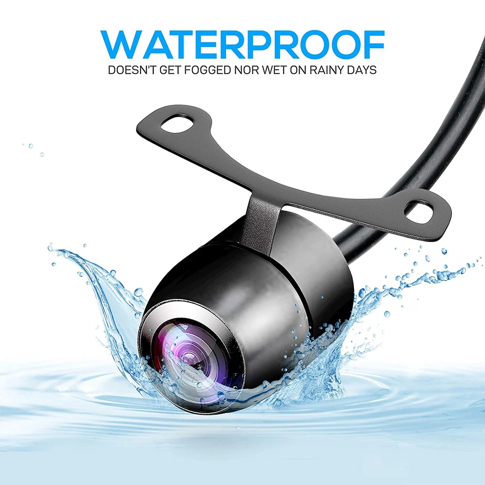 Car Rear View Camera Vision Reversing Auto Parking Monitor Waterproof 8 LED Night 170 Degree HD Video Round Back Up Camera