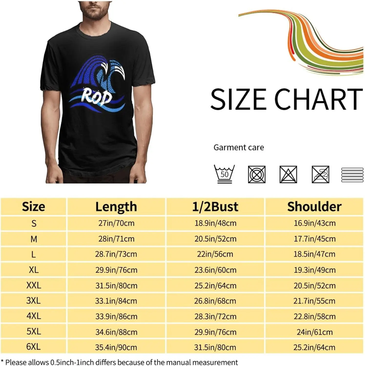 Rod Rapper Wave Men's Short Sleeve T-Shirt Crewneck T-Shirt Casual Graphic T-Shirt Cotton Tee