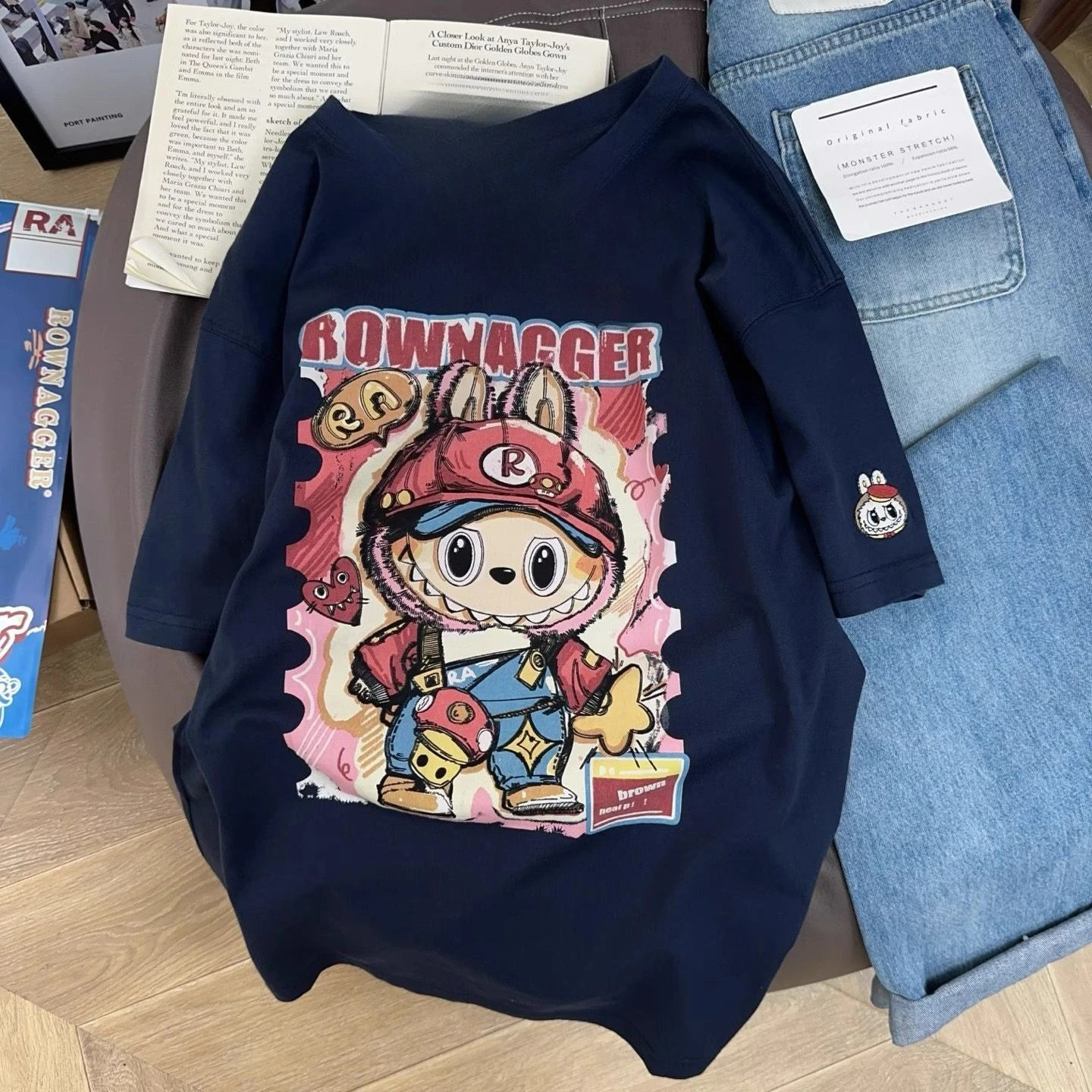 

Trendy Brand Pure Cotton Canvas Printed Women's Plus Size Short Sleeved T-shirt Top for Summer