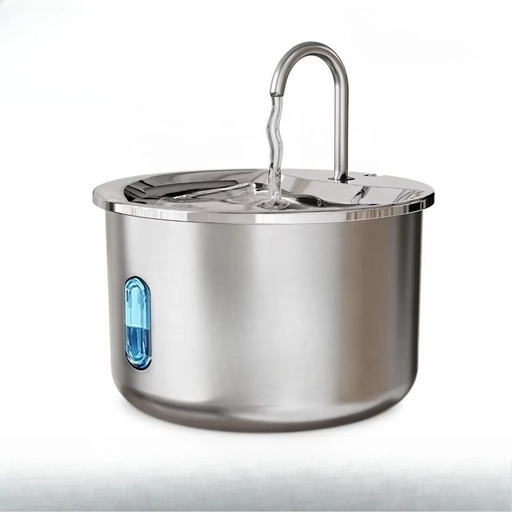 Cross-border Hot Sale 2L Stainless Steel Cat & Dog Water Dispenser Smart Automatic Circulation Filter Detachable