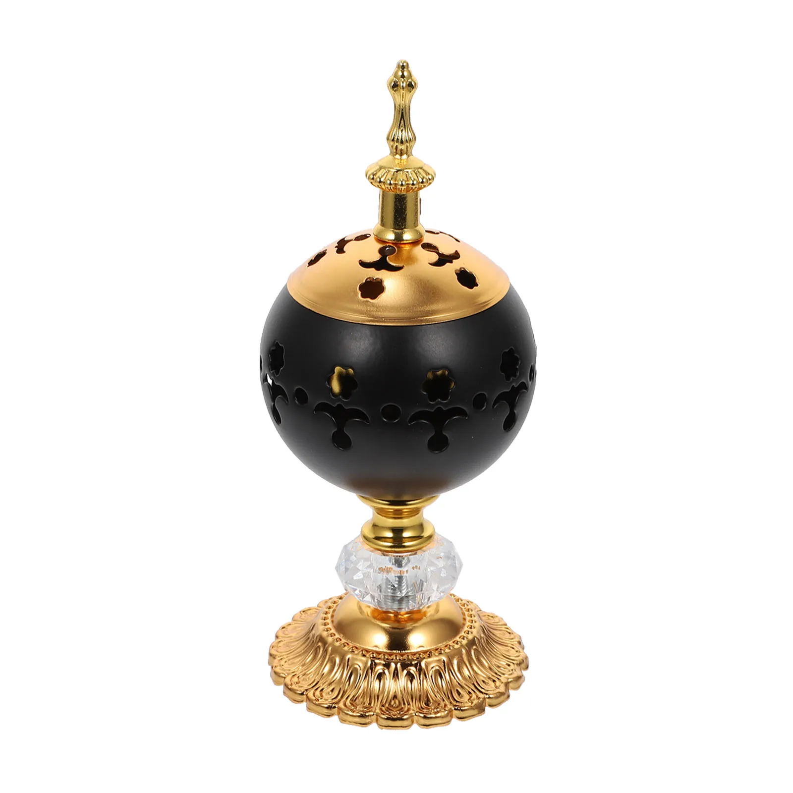 

Iron Incense Burner Wrought Metal Censer Decor Hollow Holder Vintage Ornament Household Yoga Sauna Study Bedroom Practical