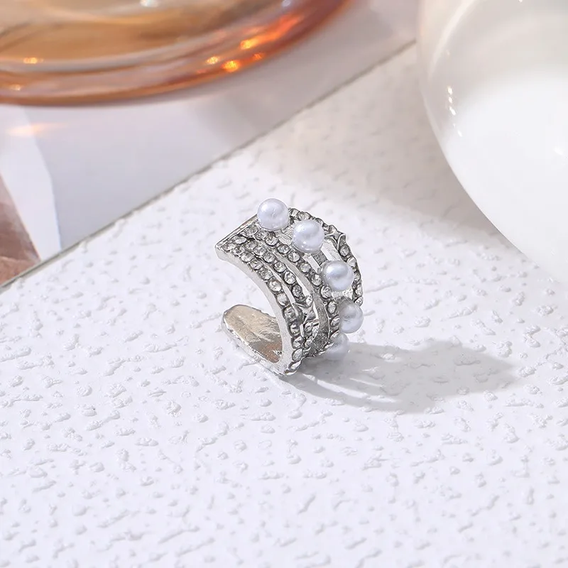 Nieuwe Koreaanse Mode Dubbellaags Parel Clip Oorbellen voor Vrouwen Meisjes Luxe Zirkoon Oor Manchet Clip Zonder Doorboord Oor Manchet Jewerly