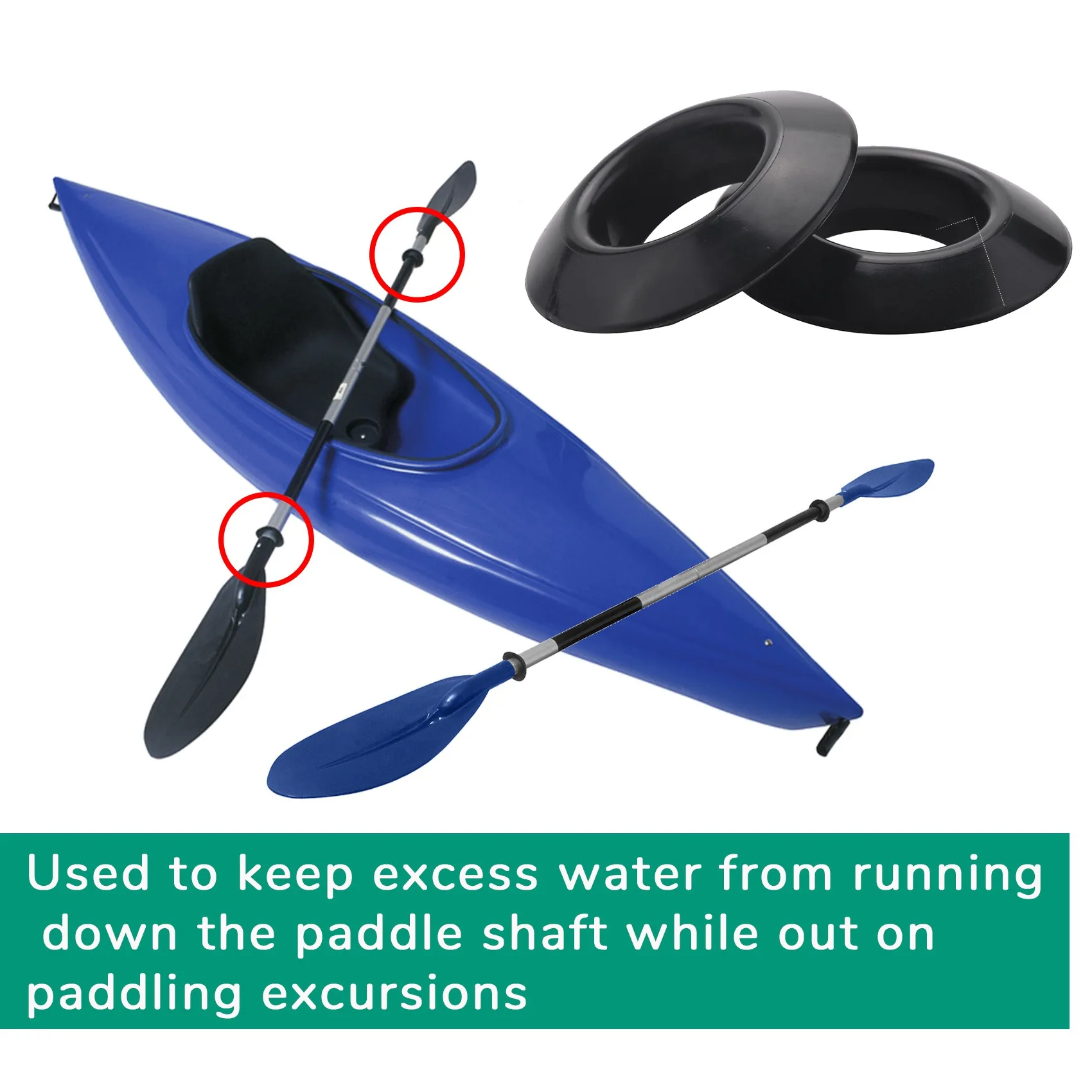 Anneaux de goutte à goutte universels pour pagaie de canoë kayak, anneau de protection contre les éclaboussures, remplacement d'accessoires de pagaie, 4 pièces