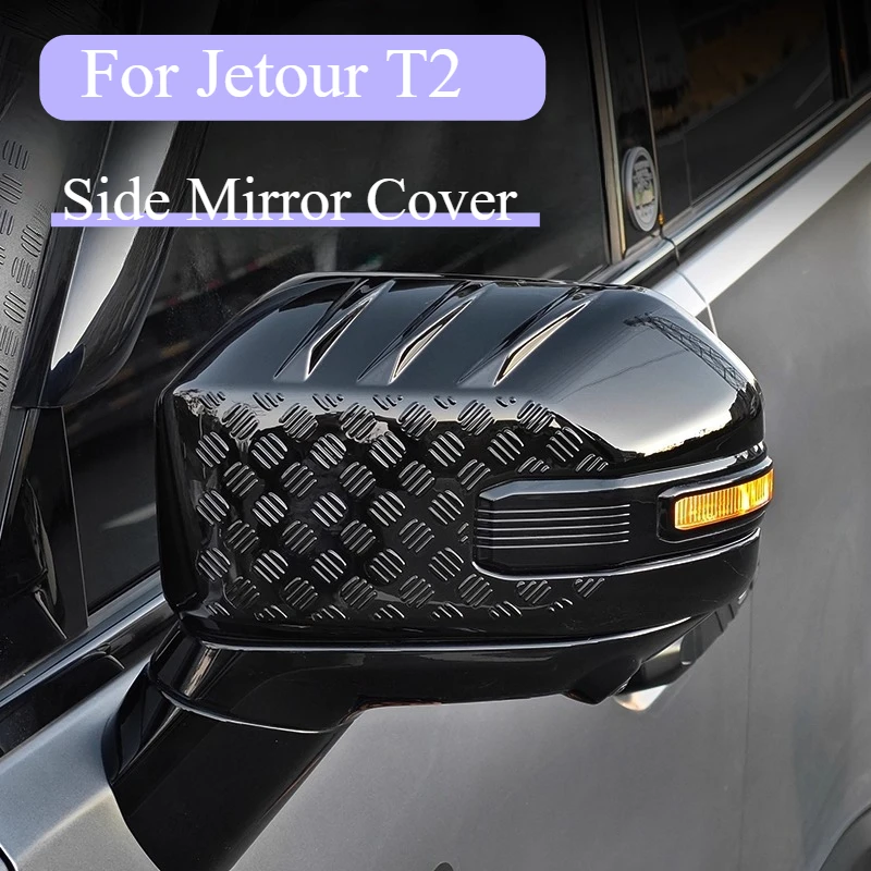 

For Jetour Traveller T2 2023 2024 2025 Car Rearview Side Mirror Cover ABS Plastic Rearview Side Door Mirror Protective Shell Fit