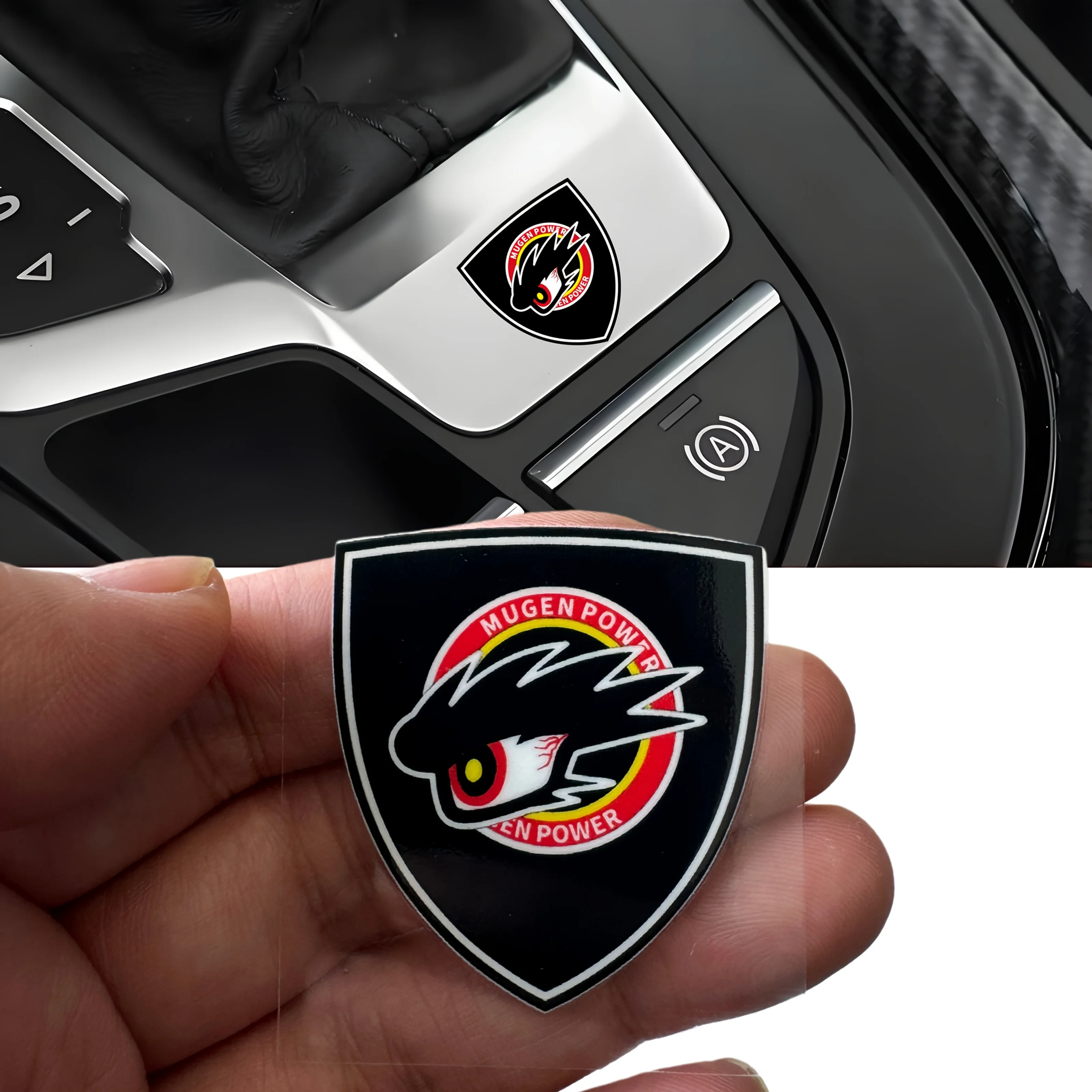 

Black Red Yellow White Racing Eye Shield Stickers, Waterproof Vinyl Decals for Car JDM