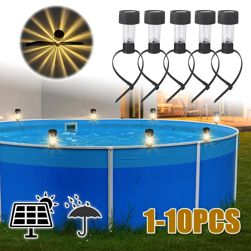

Solar LED Pool Lights Waterproof Ground Lights for Swimming Pool Fence Decorative Lighting Backyard Safety Accessories Lights