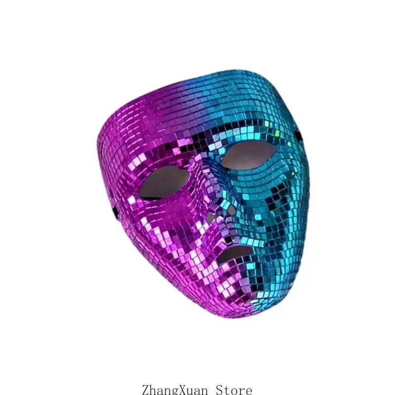 Party-Spiegelmaske mit vollständiger Gesichtsform für Themenkleidung und Fotos 3XUF – Detail 4