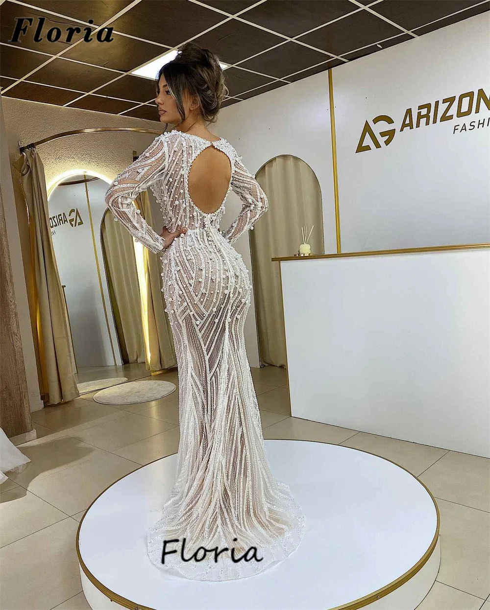 New Arrival Mermaid Celebrity Dresses Sweep Train Pearls Evening Dresses Robes De Soiree Backless Beading Wedding Party Gowns