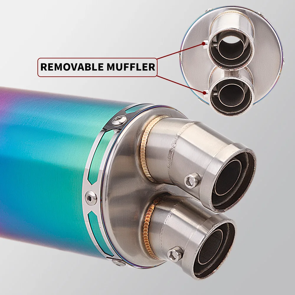 

Stainless steel motorcycle exhaust muffler suitable for C32 CBR650 ER6N ZX6R NINJA400 Z400 dual outlet muffler