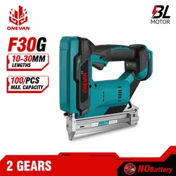 ONEVAN Wireless Electric Nail Gun F30G Nailer Stapler Framing Nailer Tacker Gun Woodworking Power Tool For Makita 18V Battery