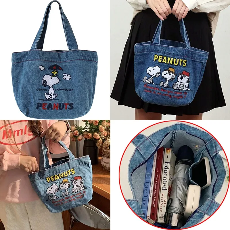 

Snoopy женская ковбойская сумка с персонажами аниме, милый ланч-бокс, сумка для хранения, женская прогулочная мобильная косметичка, сумка на плечо, подарки