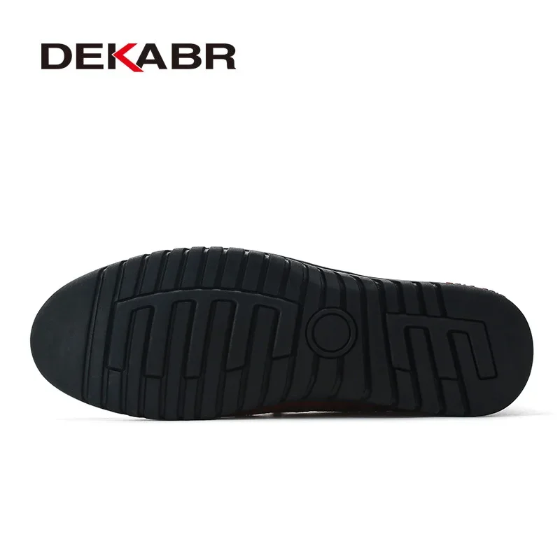 DEKABR Genuine Leather Men\'s Loafers Luxury Men Casual Shoes Fashion Driving Shoes Breathable Slip on Moccasins Size 37~47