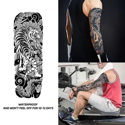 Tiger Waterproof Temporary Tattoo Sticker, Long-lasting for 1-2 weeks, Realistic Semi-Permanent Fake Tattoo