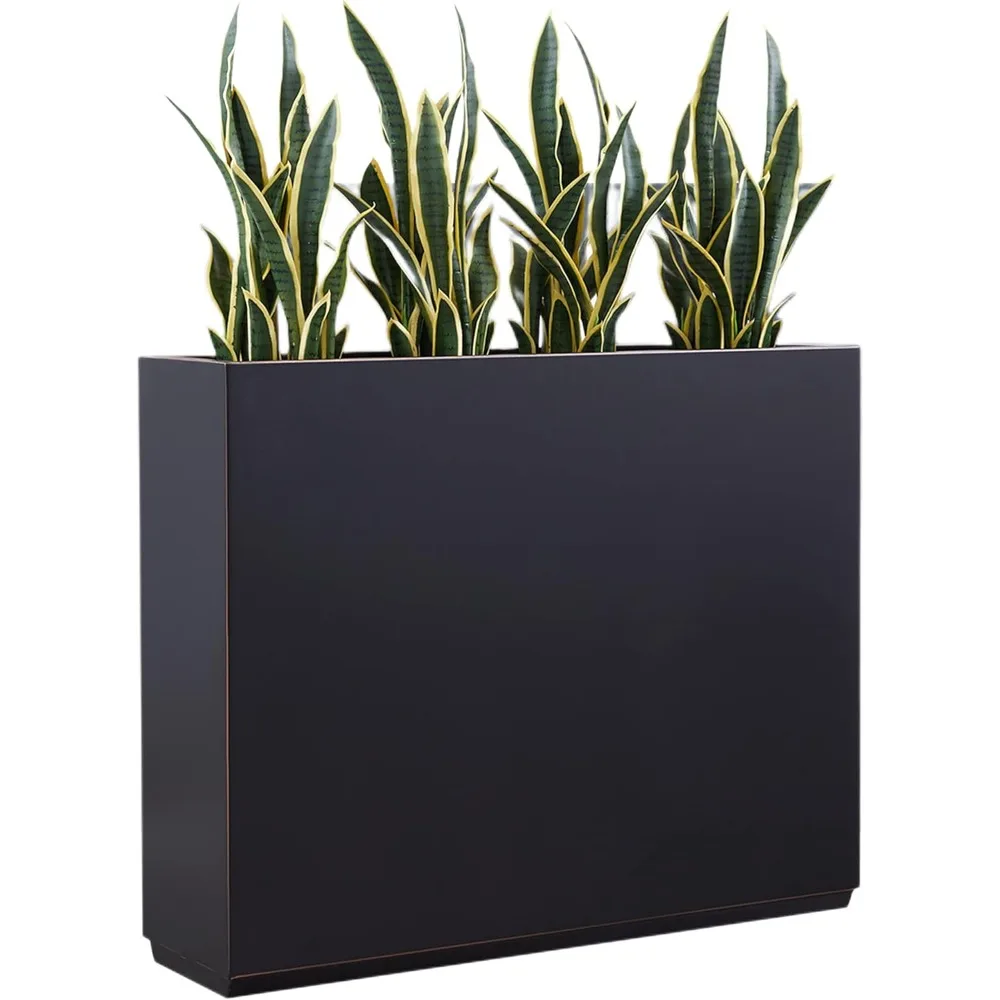 

Metallic Heavy Planter for Outdoor Plants, 38Lx10Wx30H Inches Tall and Long Metal Divider Planter Box with Hand Brushed Gold