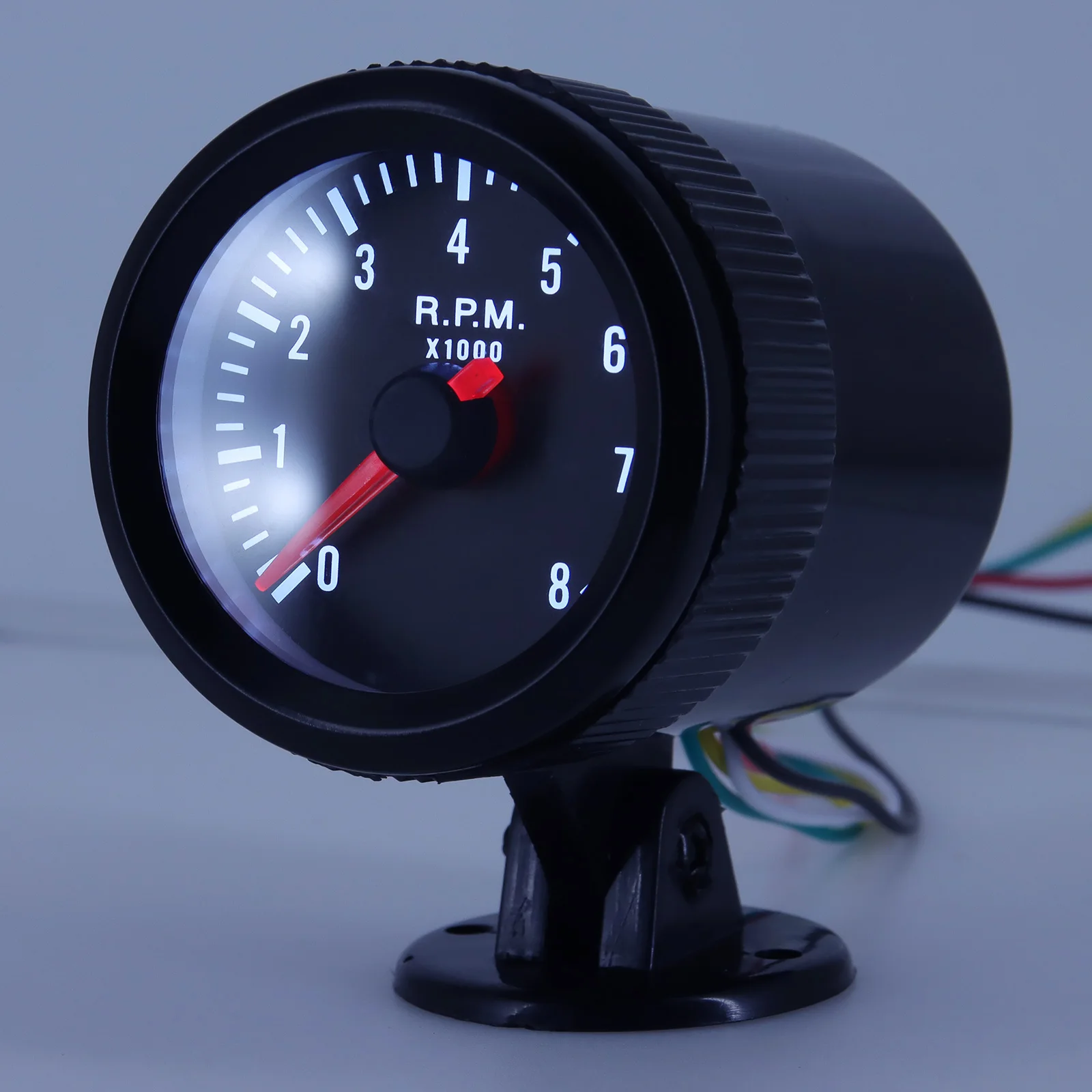 0-8000 RPM 52MM Tachometer with Gauge Holder White Backlight 2\