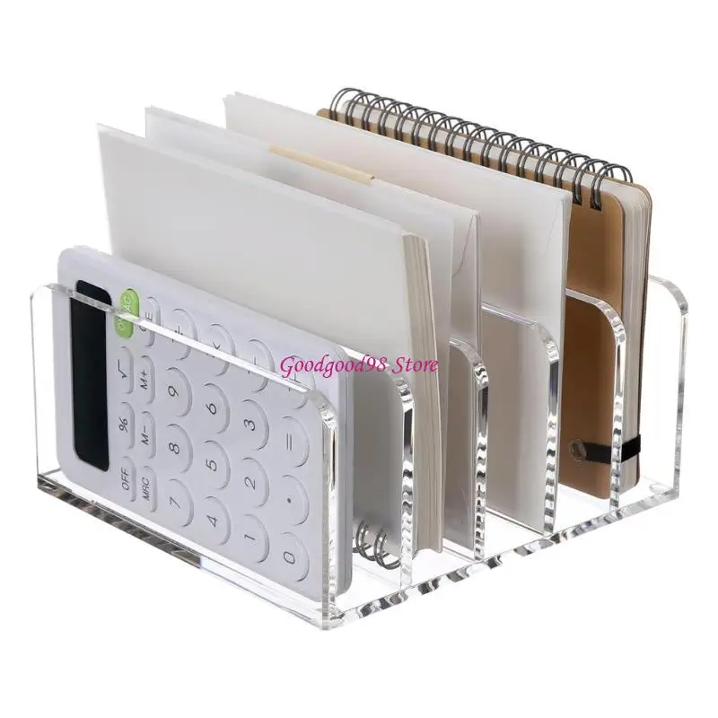 

Desktop File File Rack Acrylic Magazine Rack Book Storage Shelf Office School Supplies for Paper Management