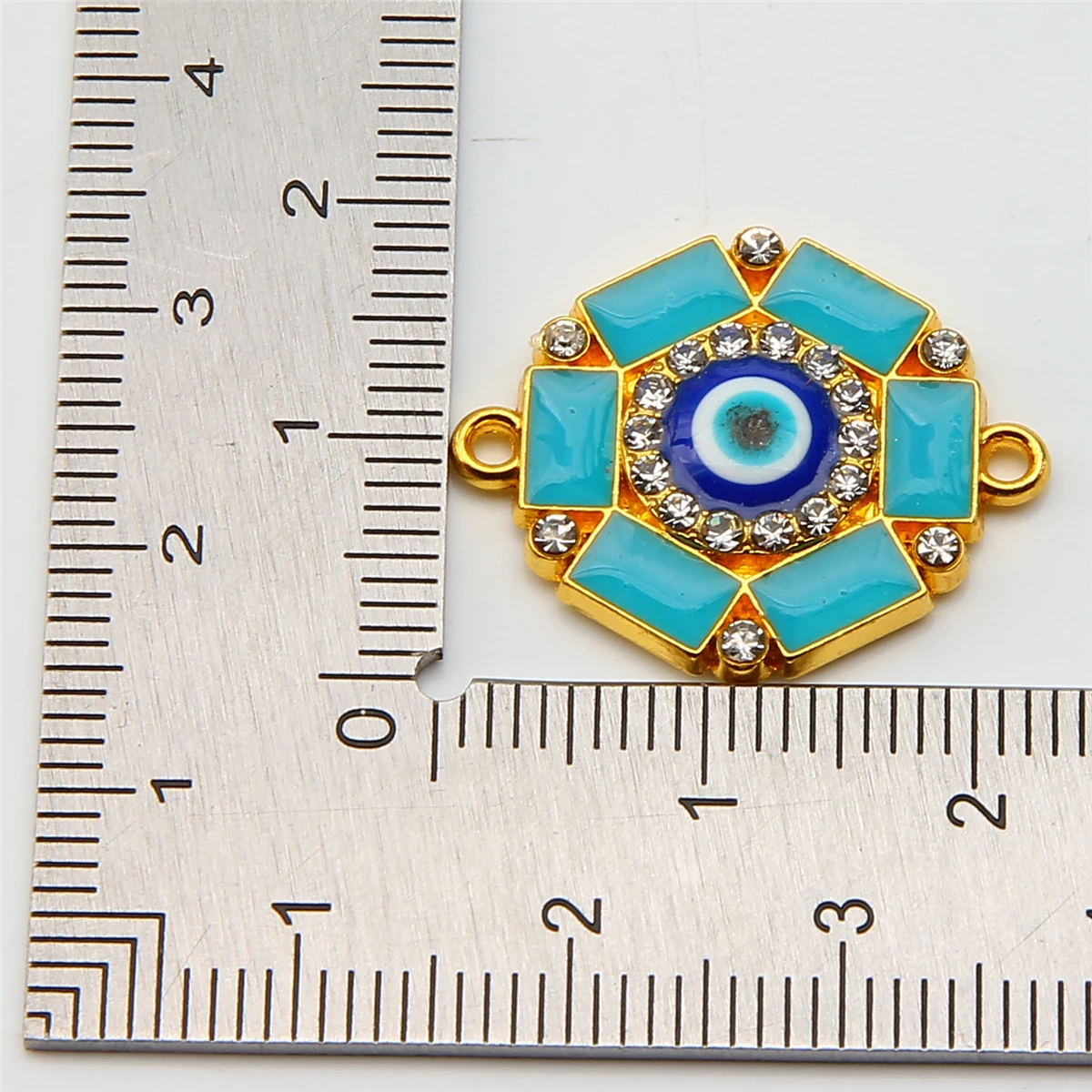 10pcs Demon's Eye Point Drill Double Hole Connecting Jewelry Accessories DIY Jewelry Necklace Bracelet Pendant Small Pendant
