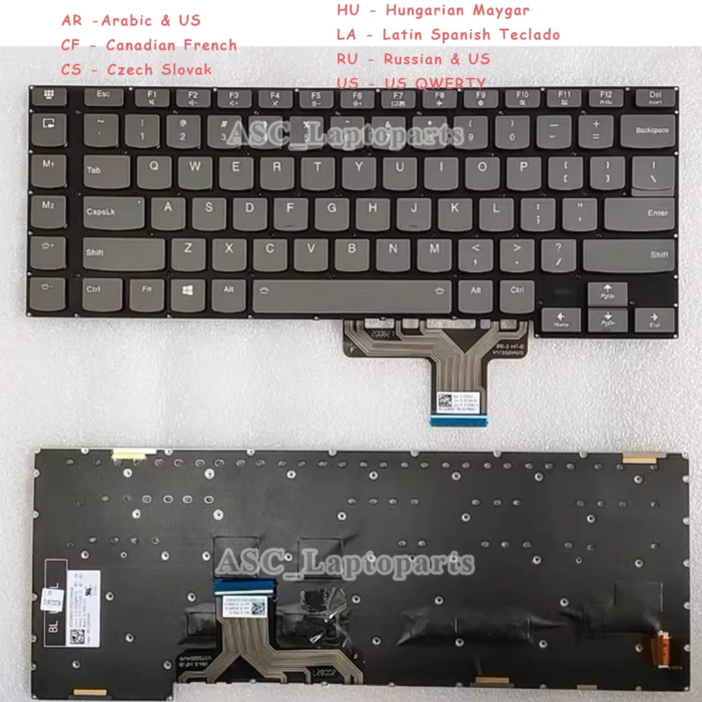 New Canadian Czech Russian US Keyboard for LENOVO Legion Y730-15ich Y740-15ICHg Y740-15IRH RGB BACKLIT , Gray without Frame