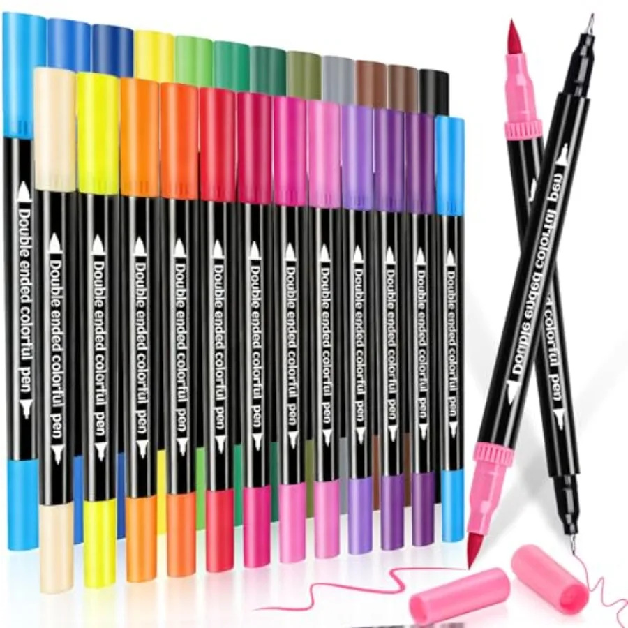 

Dual Markers Brush Pens, Art Markers Colored Pens for Adult Coloring Books, Brush and Fine Point Dual Tip Artist Colored Marker