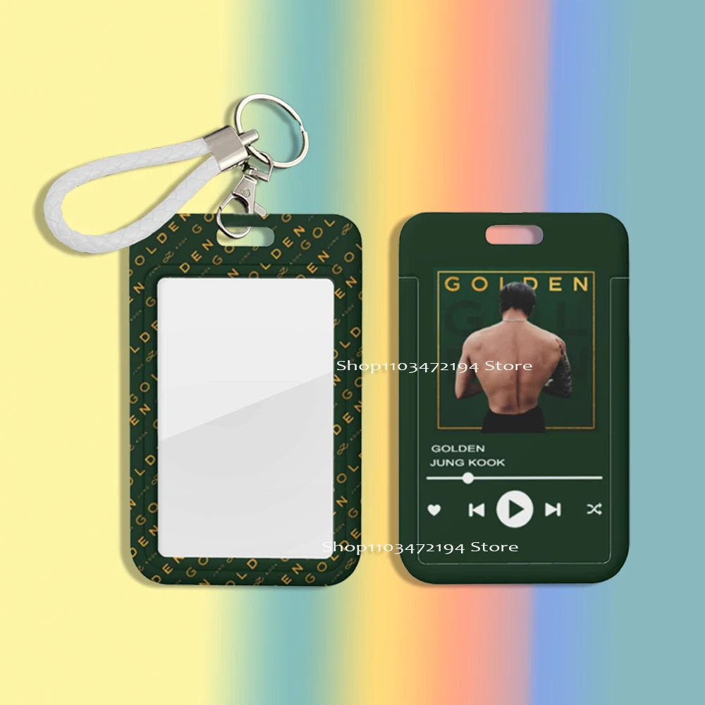 Kpop Photocard Holder Sleeves ID Card Keychain Album MUSE LAYOVER Golden Agust DAY Jimin Jin THV Vkook Merch Photo Lanyards