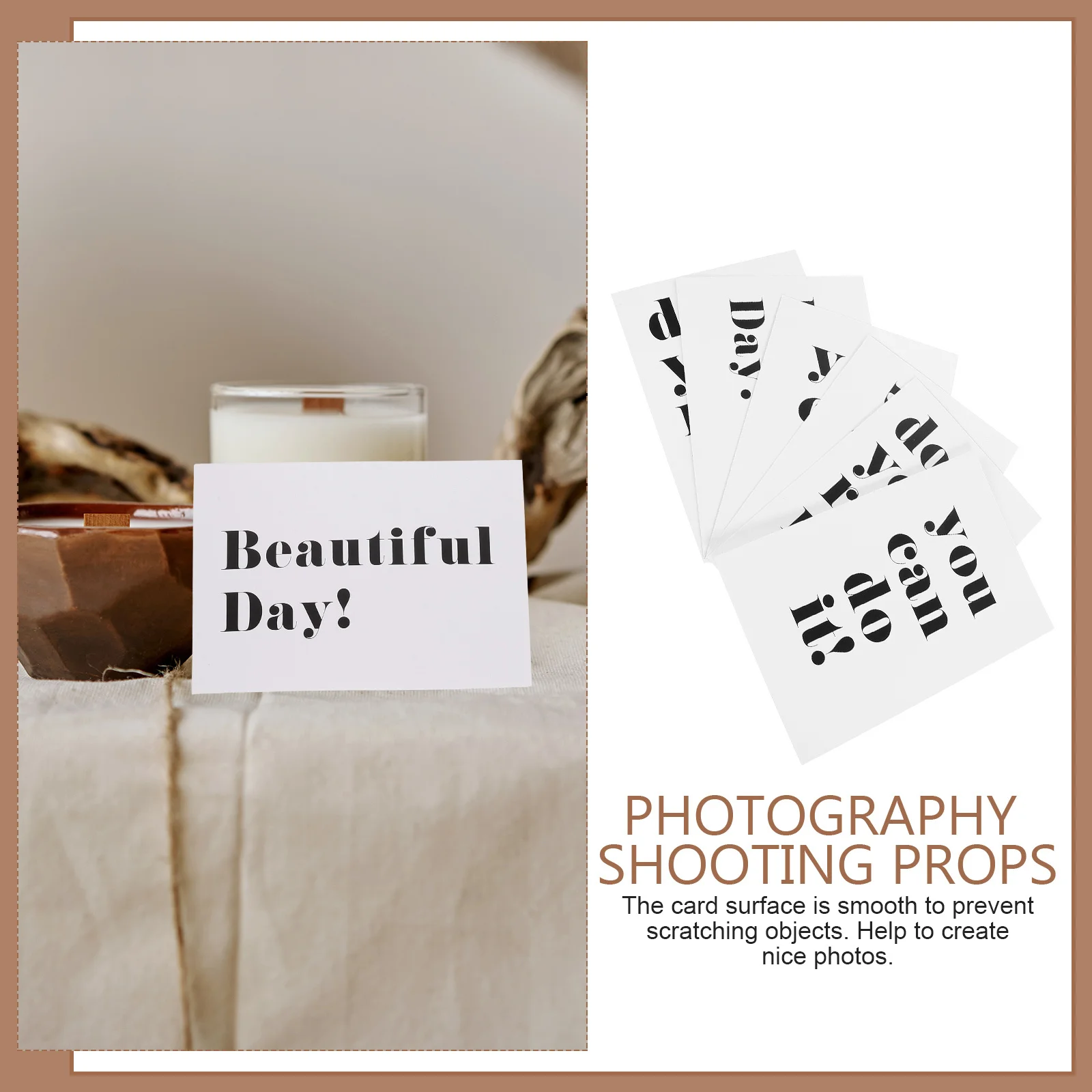 

6Pcs English Letter Card Decoration Coated Photography Backdrop Cards Photo Booth Props Food Photography Backgrounds