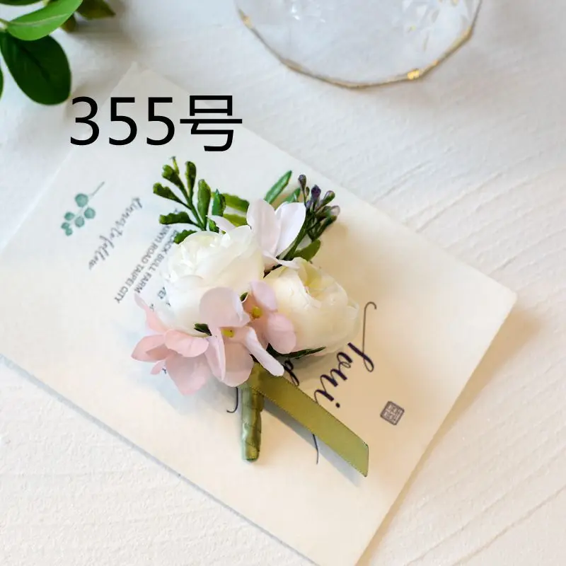 인공 Boutonnieres 손목 코사지 신부 들러리 웨딩 액세서리, 신랑 들러리, Boutonniere Mariage Homme, 핑크