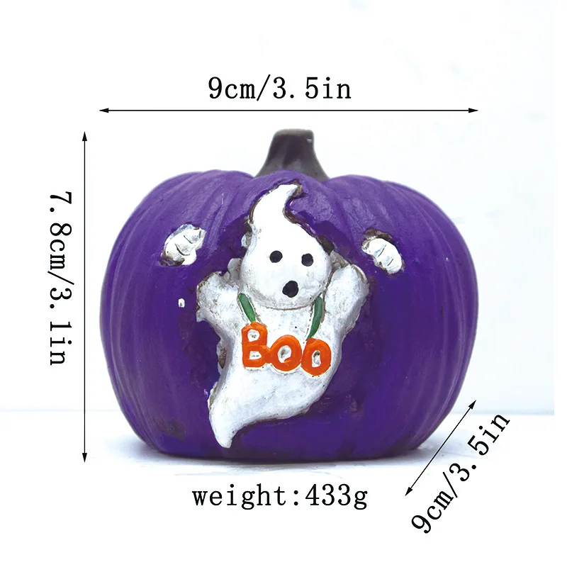 

Halloween Resin Pumpkin And Ghost Design Tablecloth Ghostly Desktop Decoration Ornament