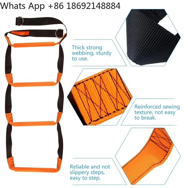 Marine Rope Ladder for Inflatable Boats Kayaking Motorboats Canoes Strength Rock Climbing Belt Reinforcement Steps