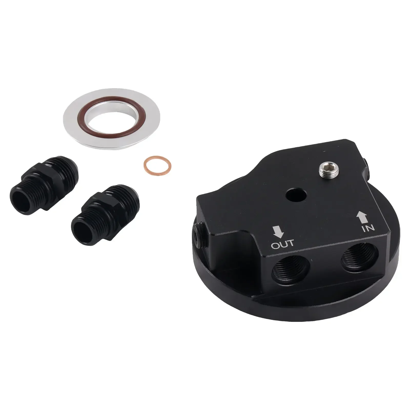 Easy Install Oil Filter Cap With Oil Cooler Fittings for BMW M50 S50 S52 S54 E36 E46 Aluminum Replacement 11421711075 - view 6