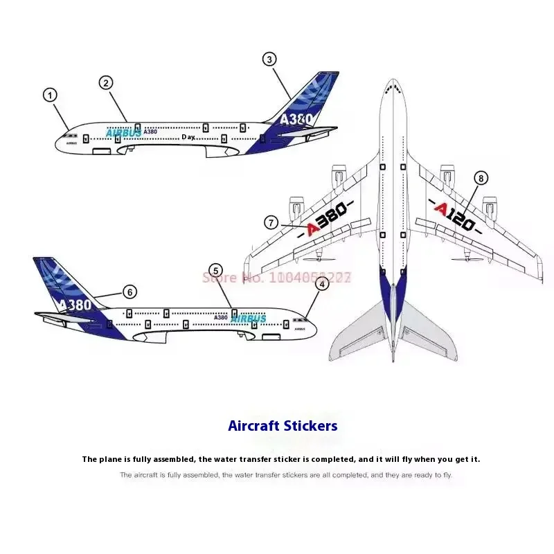 Rc Aircraft 2.4g 3-Channels Remote Control A380 Aviation Model Xka120 Airbus Rc Glider Fixed Wing Aeroplane Kid Christmas Gifts