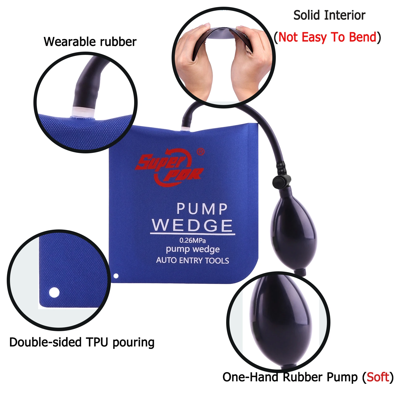 PDR Locksmith Supplies Pump Wedge Auto Entry Tool Locksmith Tools Air Wedge Lock Opening Tools Lock Pick Set for Open Door