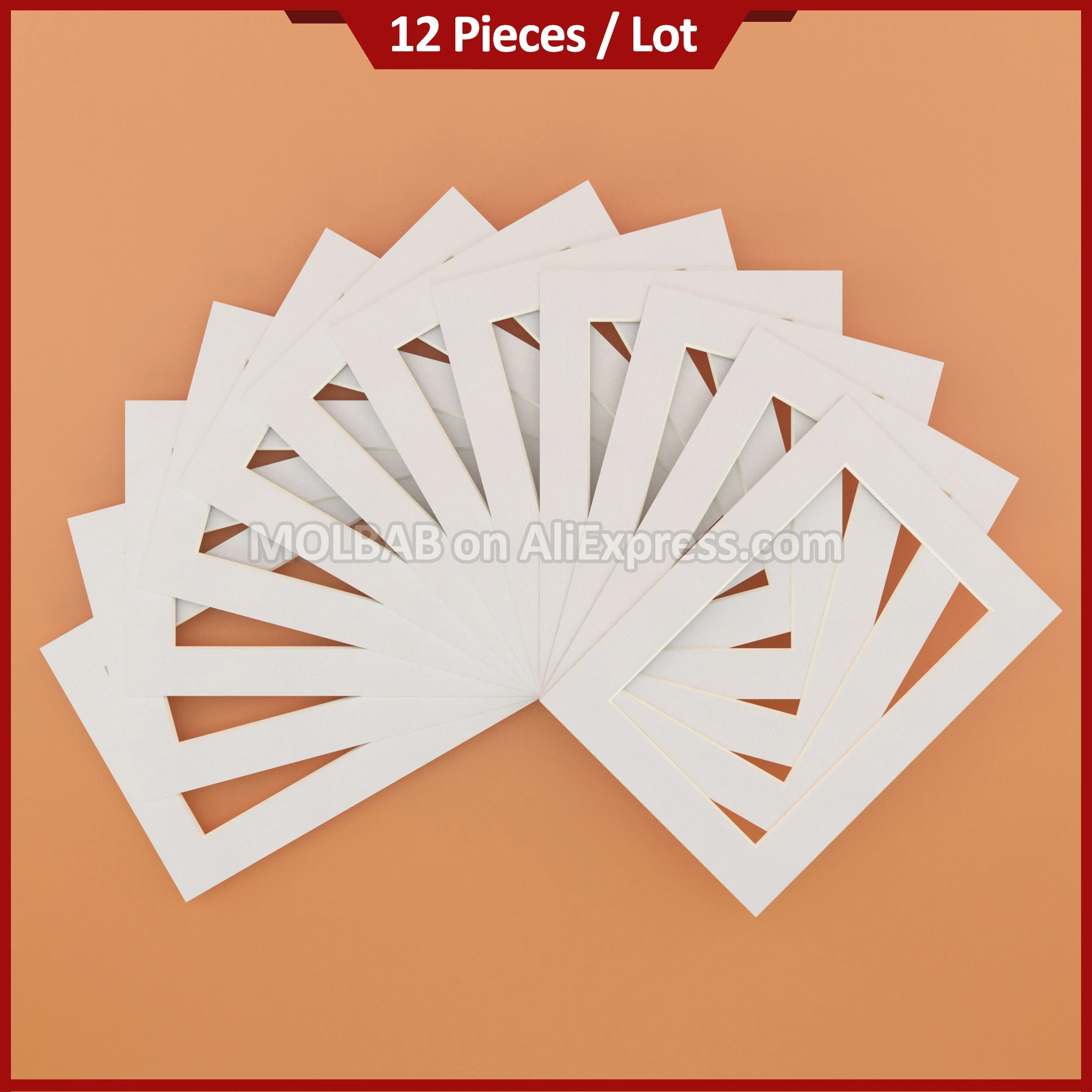 Photo Mats 5/6/7/8/10/12/14inch White/Black Textured Surface Paperboard Mounts For Picture Frame Passe-Partouts Décor 12PCS/Lot