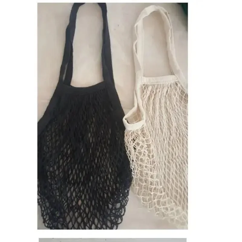 10 pcs/lot creative style mesh net shopping bag long handle shoulder bag reusable fruit shopping bag