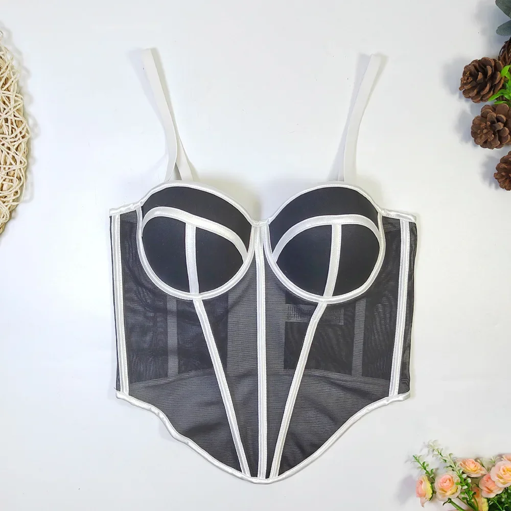Corsés de moda, corpiño Push Up, Tops, ropa de mujer, corsé gótico debajo del busto, Top, lencería Sexy, corpiño para discoteca, corsés, ropa de fiesta