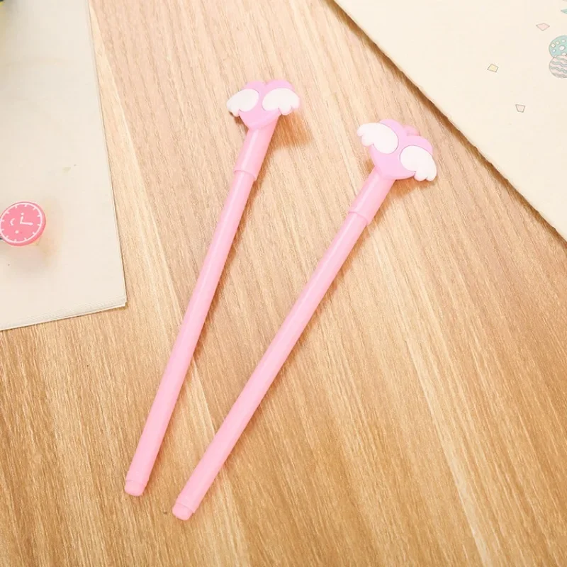 24Pcs creative angel wings gender-neutral pen, cute cartoon student love pen, learning office stationery