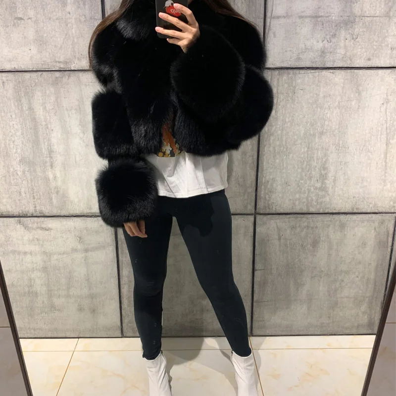 Faux Fur Coats Women Turn Down Collar Full Sleeve Short Coat Thick Warm Y2k Streetwear Elegant Y2k Open Stitch Autumn Winter
