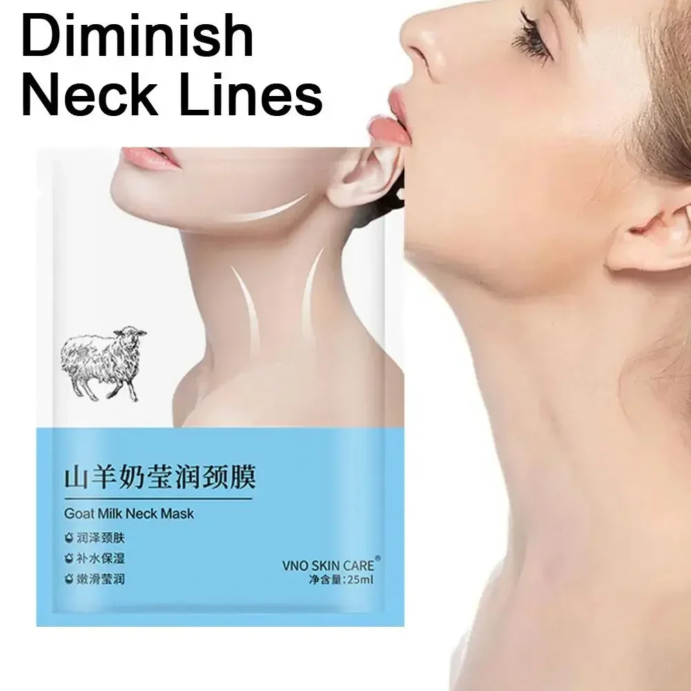 Goat Milk Neck Mask Collagen Lift Tighten Neck Remove Anti-aging Cream Lines Care Lighten Black White Fade Neck Moisturizin