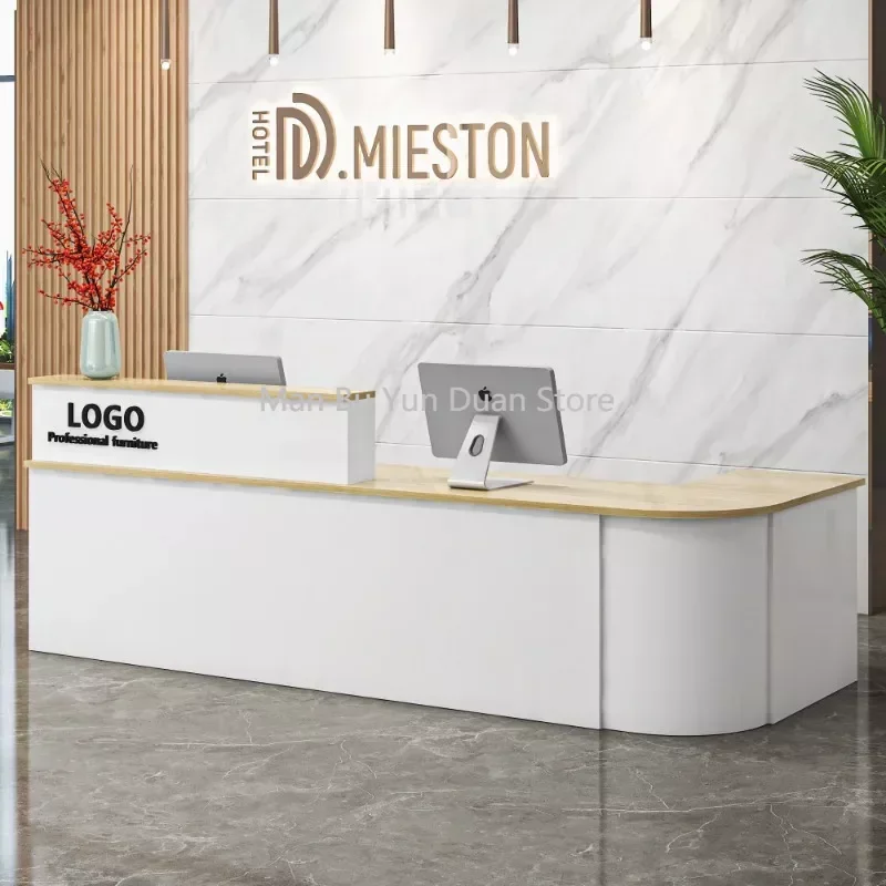 Office Furniture for Companies Reception Counter Cosmetics Tempered Glass Desk Lectern Simple Counters Small Store Business Help