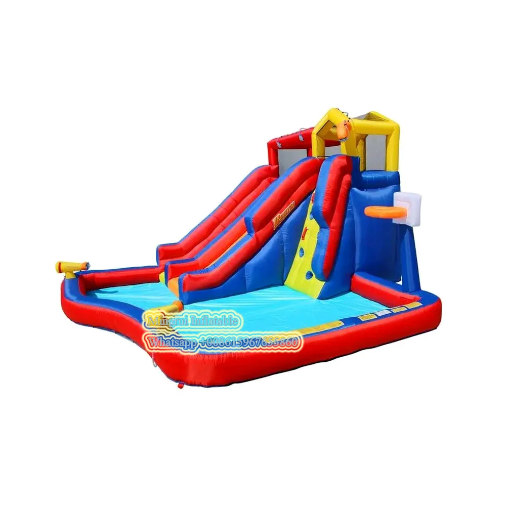 Château sautant gonflable pour enfants, maison de rebond, toboggan aquatique, tissu Oxford, kits de jeu d'eau