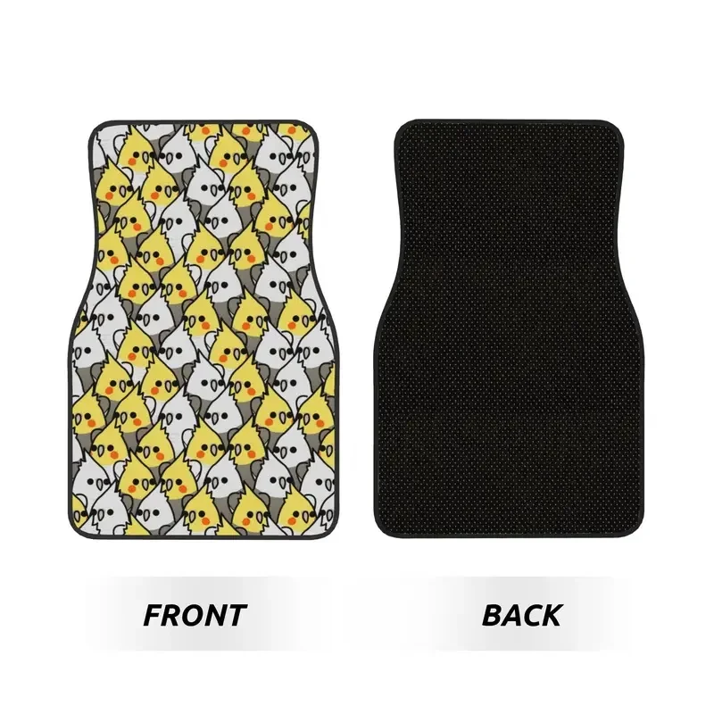 Crystal Velvet Car Floor Mats 4 Pcs Carpets Rugs Parrot Birds Cockatiel Squad Universal Car Front Rear Carpets Foot Mats