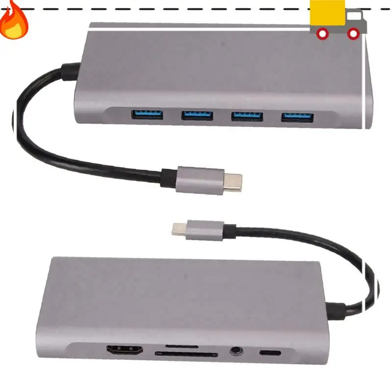 USB C Hub Adapter With 4K HD,VGA,USB 3.0,100Mbps RJ45 Ethernet,87W PD For Imac,And The New Air