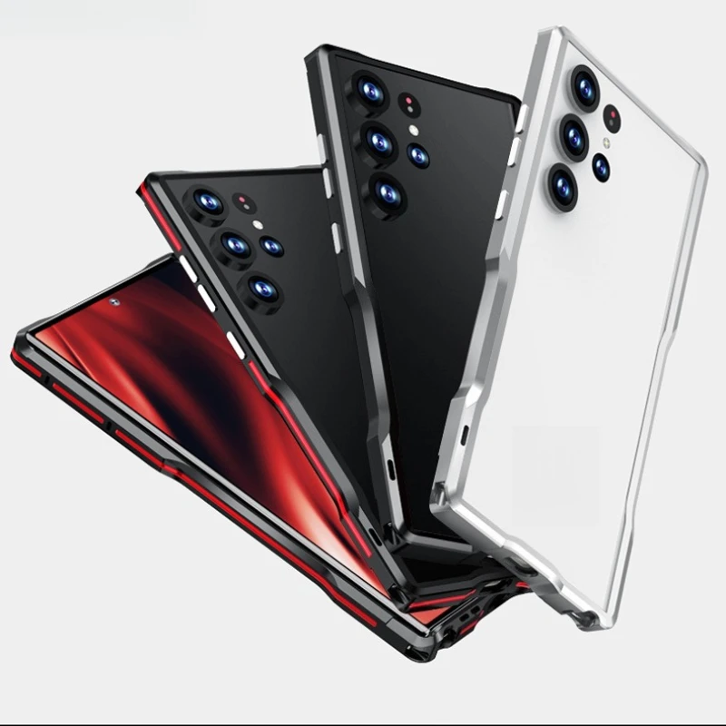 

Роскошный чехол из алюминиевого сплава с металлической рамкой для Samsung Galaxy S24 S21 S22 S23 S25 Ultra Series, противоударный чехол-бампер для телефона
