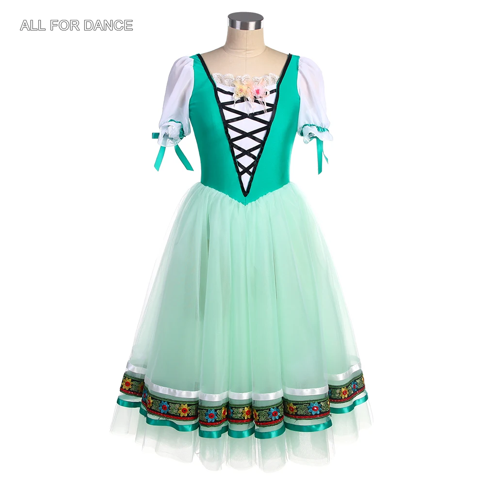 

23162 Green Stretchy Spandex Top Bodice Ballet Tutu Romantic Dance Costumes Girls & Women Ballet Stage Performance Tutu