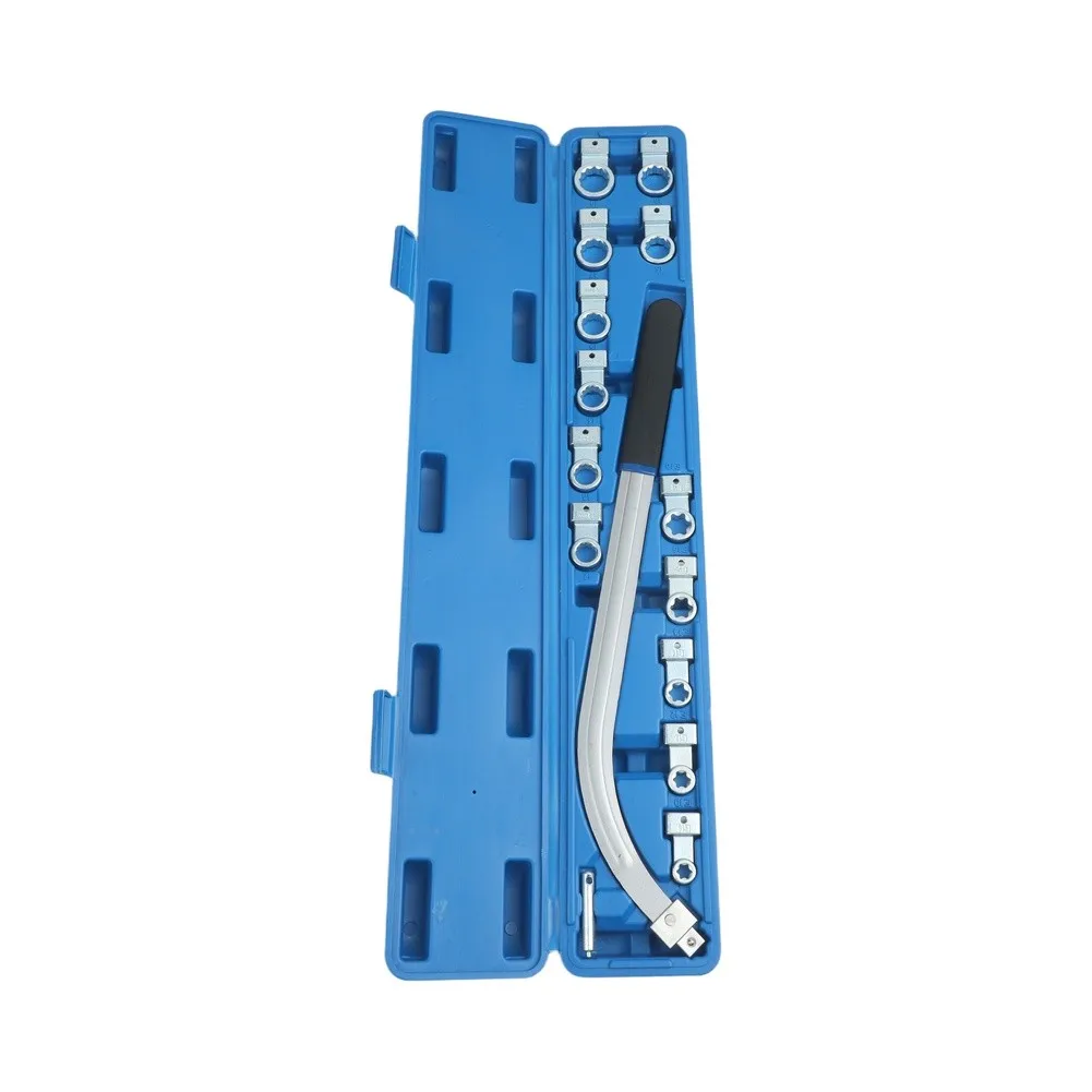 Engine Timing Pulley Removal Ratcheting Wrench Long Curved Handle Chromium-Vanadium Steel Compact Storage Case
