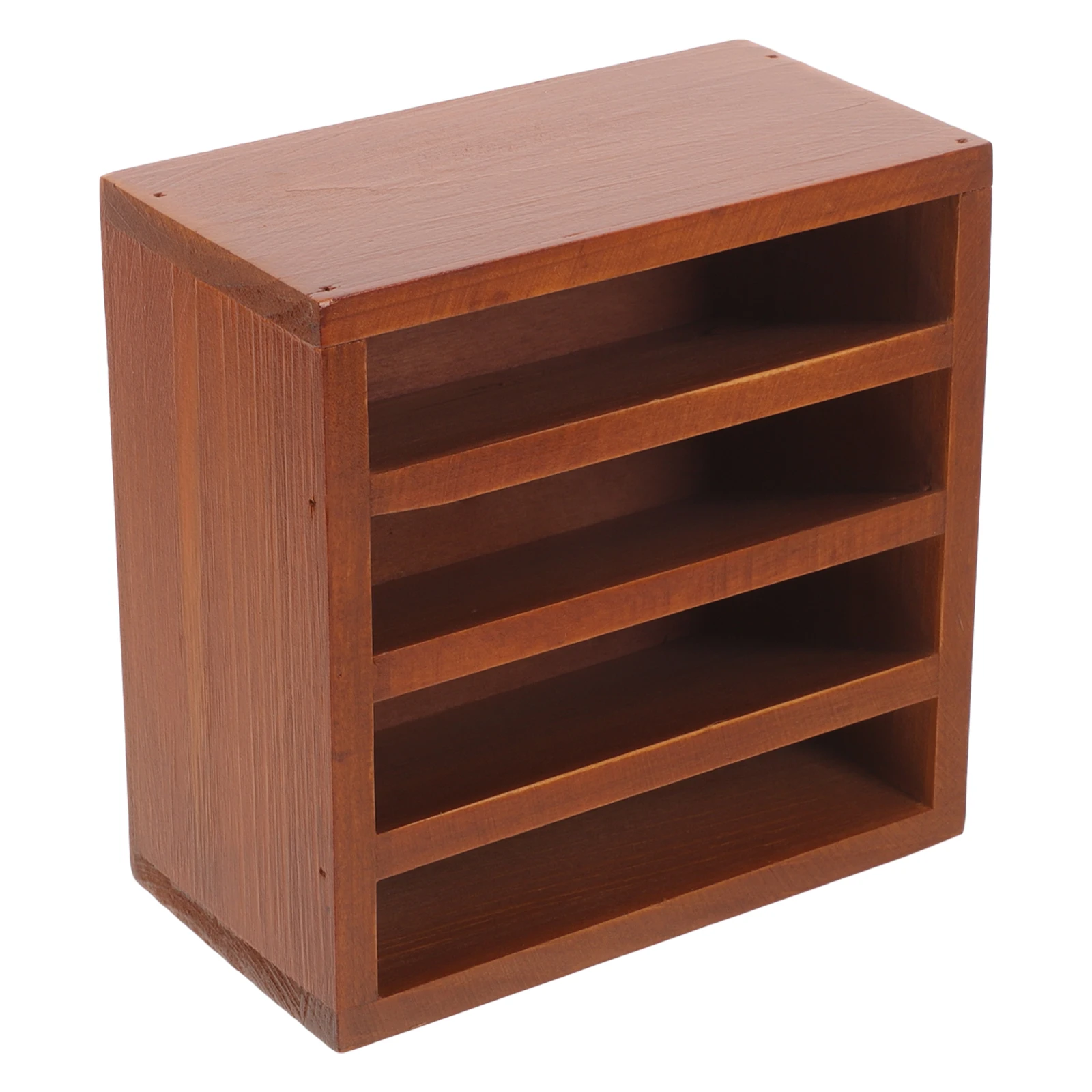 

Natural Wooden Desktop Storage Box Lipstick Organizer Smooth Finish Household Makeup Stand Display Rack Holder Case