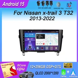 Android 15 For Nissan X-Trail xtrail X - Trail 3 T32 2013-2022 Qashqai 2 J11 Multimedia Video Player Navigation Stereo GPS 2din