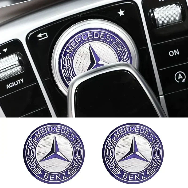 52mm Car Central Control Multimedia Decor Sticker For Mercedes Benz W212 W213 W205 AMG W177 V177 W247 W176 GLA X253 W166