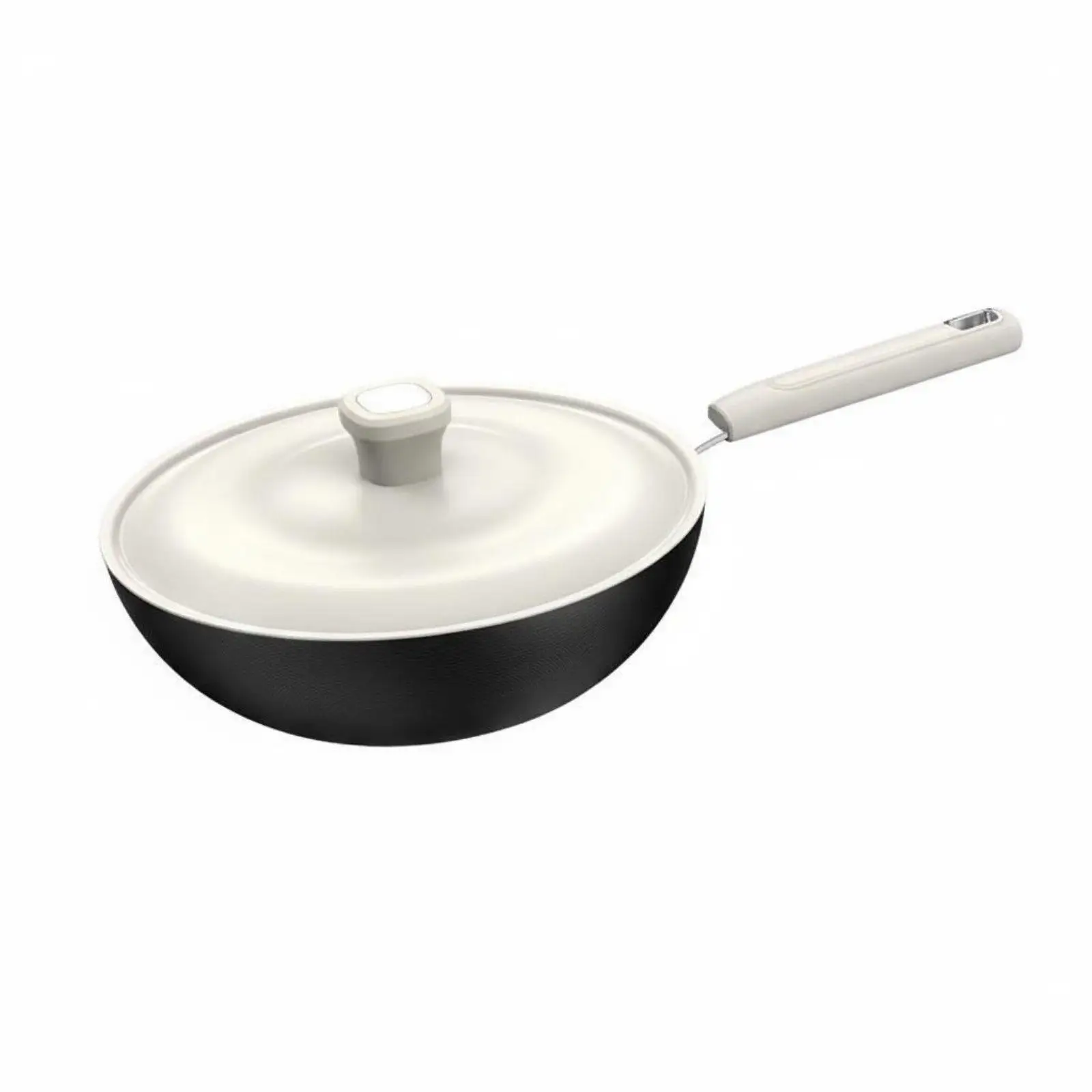 Flat Bottom Wok Induction Compatible Lightweight Iron Wok Heat Retention Uncoated Iron Frying Pan for Women